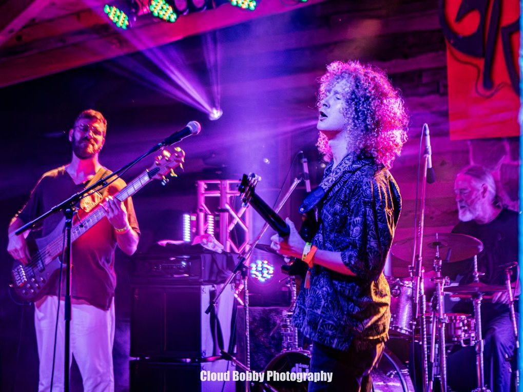 Musicians performing beneath purple lights on the WA Fest stage